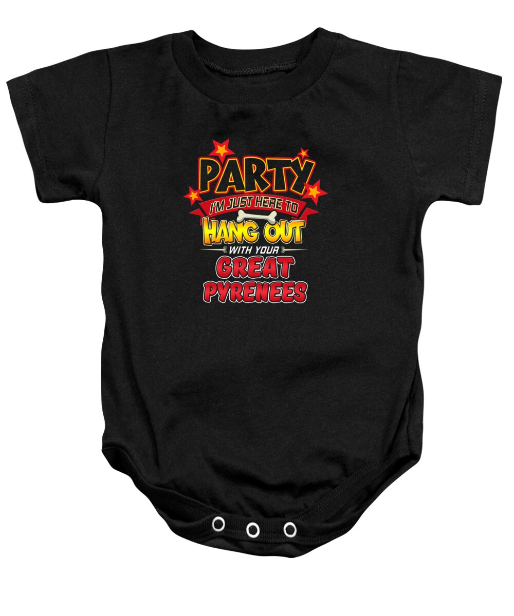 Dog Baby Onesie featuring the digital art Great Pyrenees Dog Party by Jacob Zelazny
