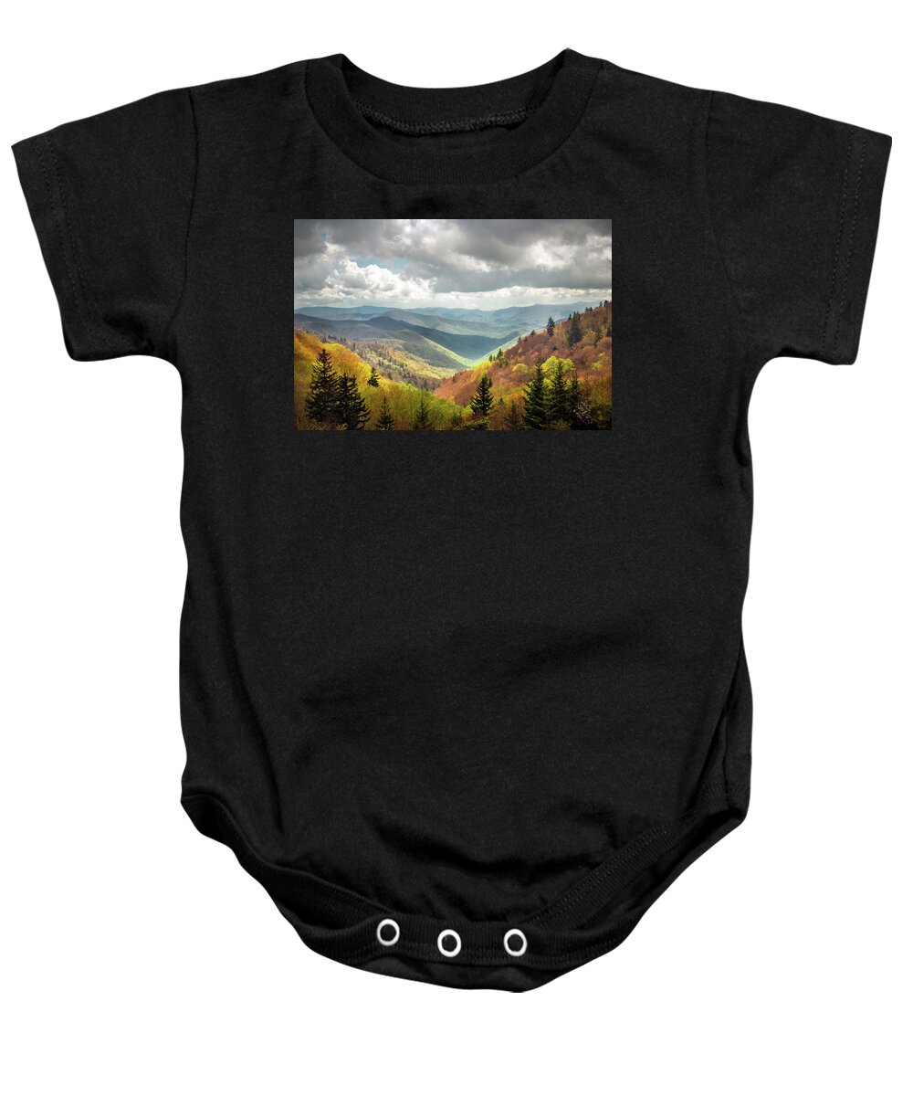 Spring Baby Onesie featuring the photograph Great Smoky Mountains National Park NC Arrival by Robert Stephens