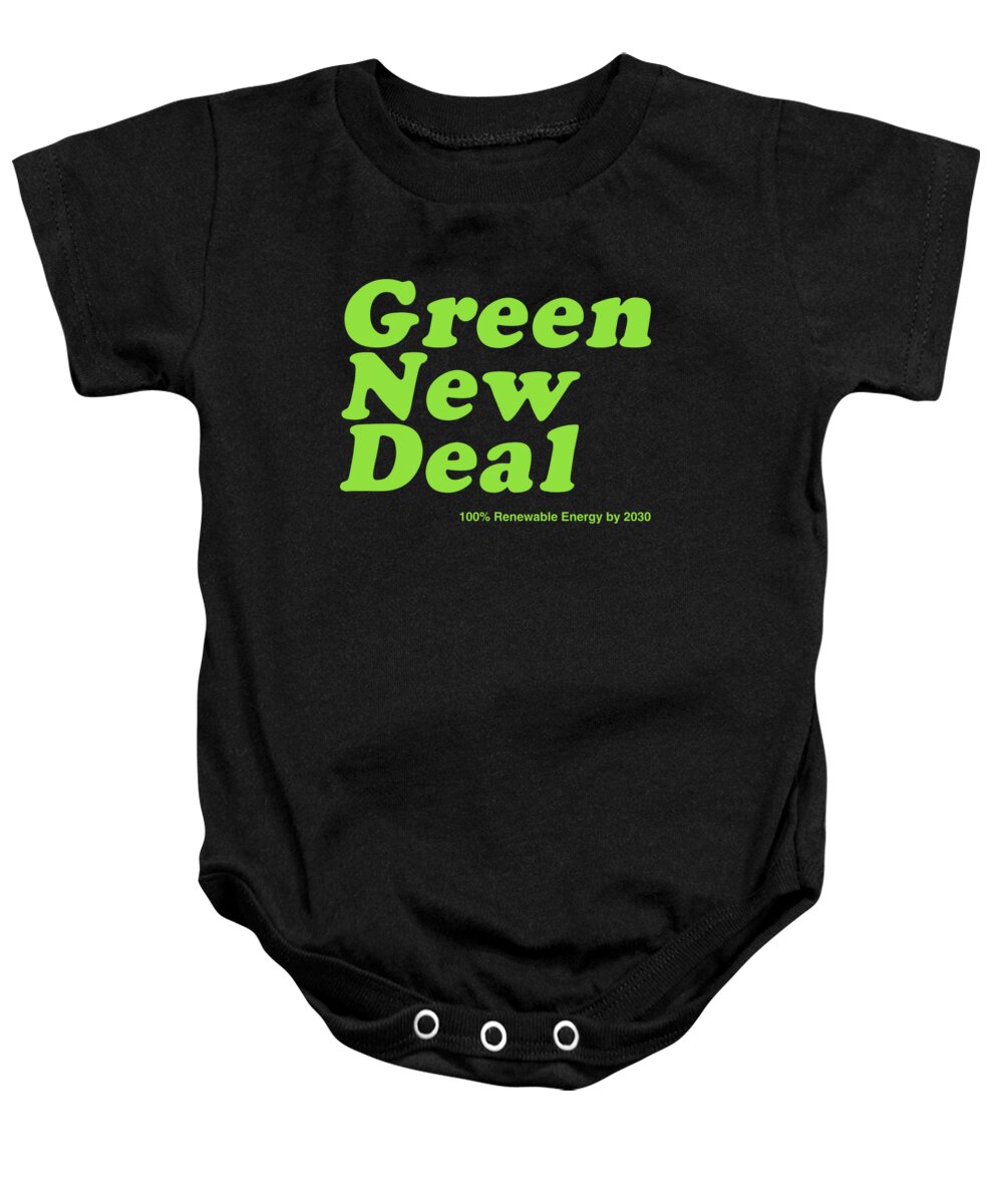 Cool Baby Onesie featuring the digital art Green New Deal 2030 by Flippin Sweet Gear