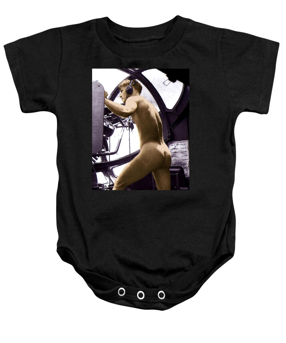 Rabaul Baby Onesie featuring the painting Gunner by Horace Bristol