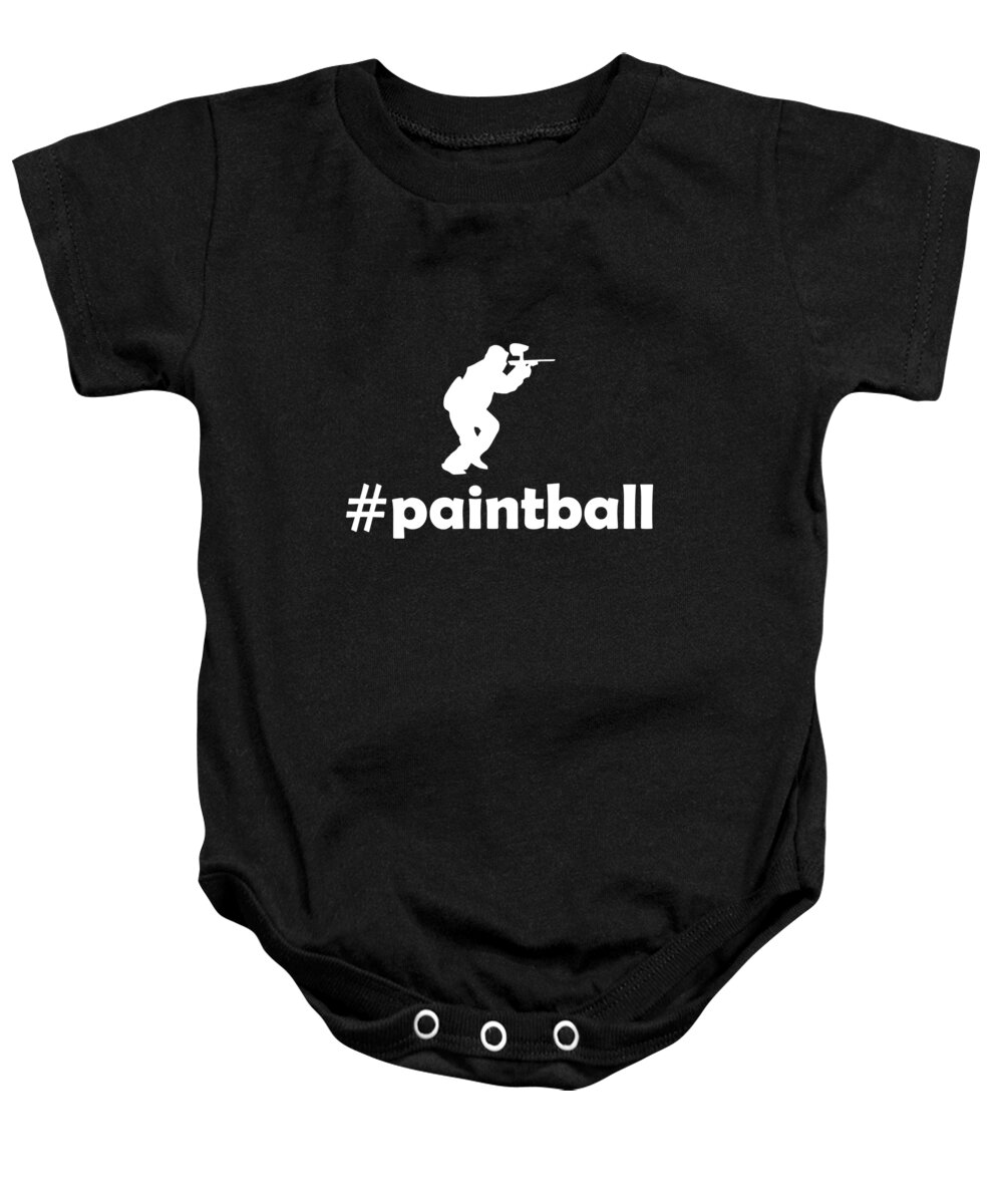 Hashtag Paintball Baby Onesie featuring the digital art Hashtag Paintball by Jacob Zelazny