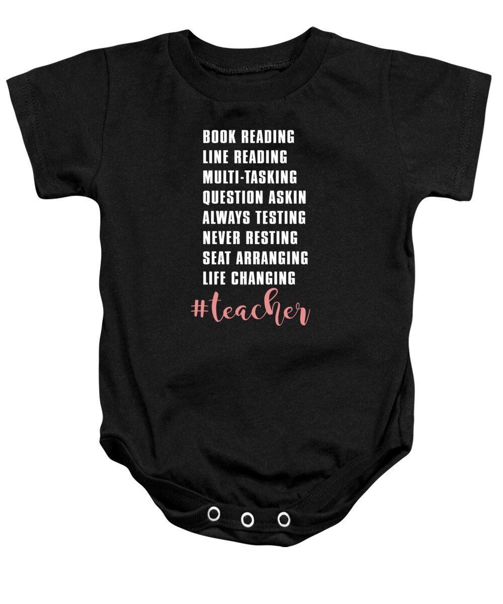 Book Reading Baby Onesie featuring the digital art Hashtag Teacher by Jacob Zelazny