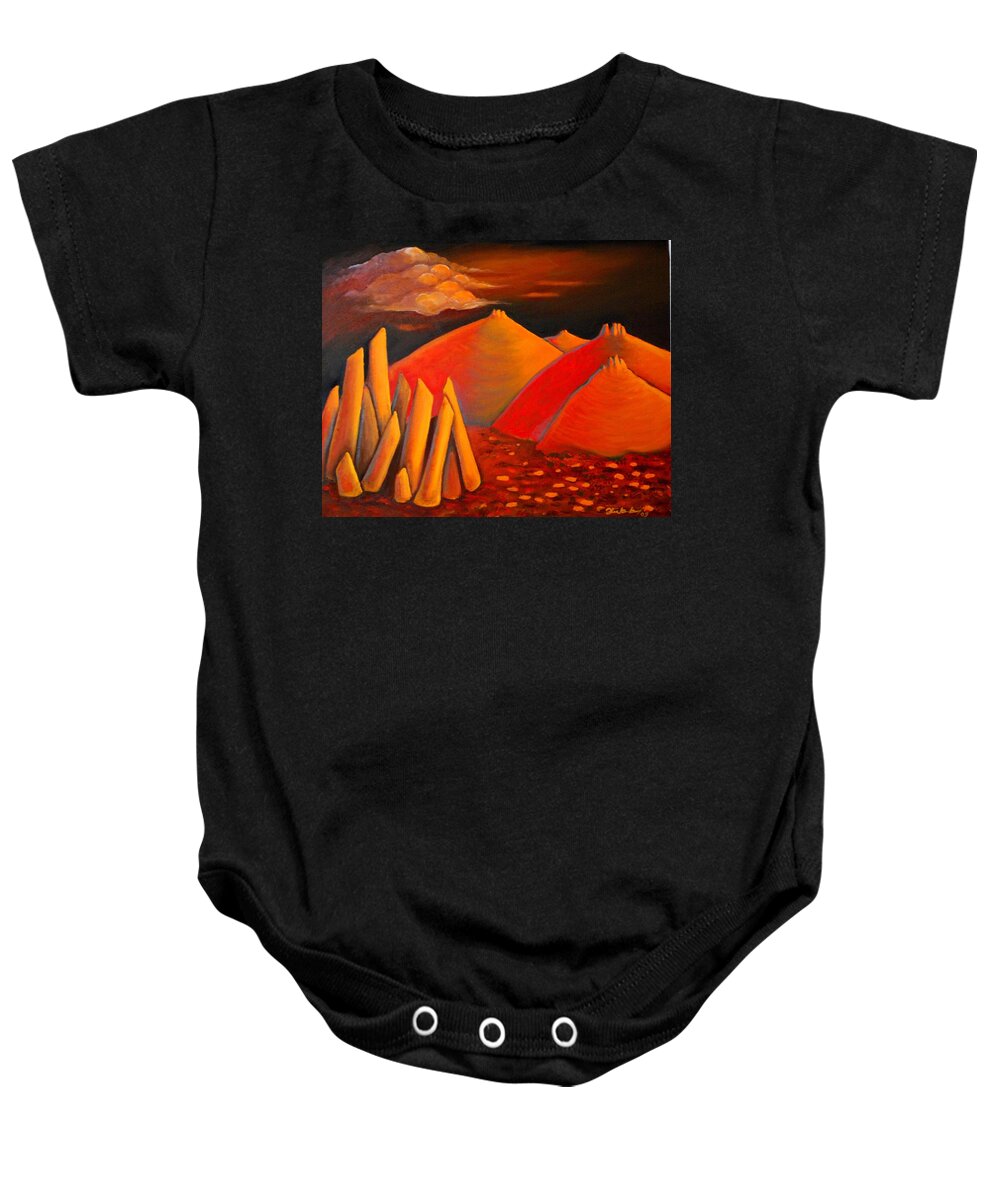 Hills Baby Onesie featuring the painting Hearson's Cove by Franci Hepburn