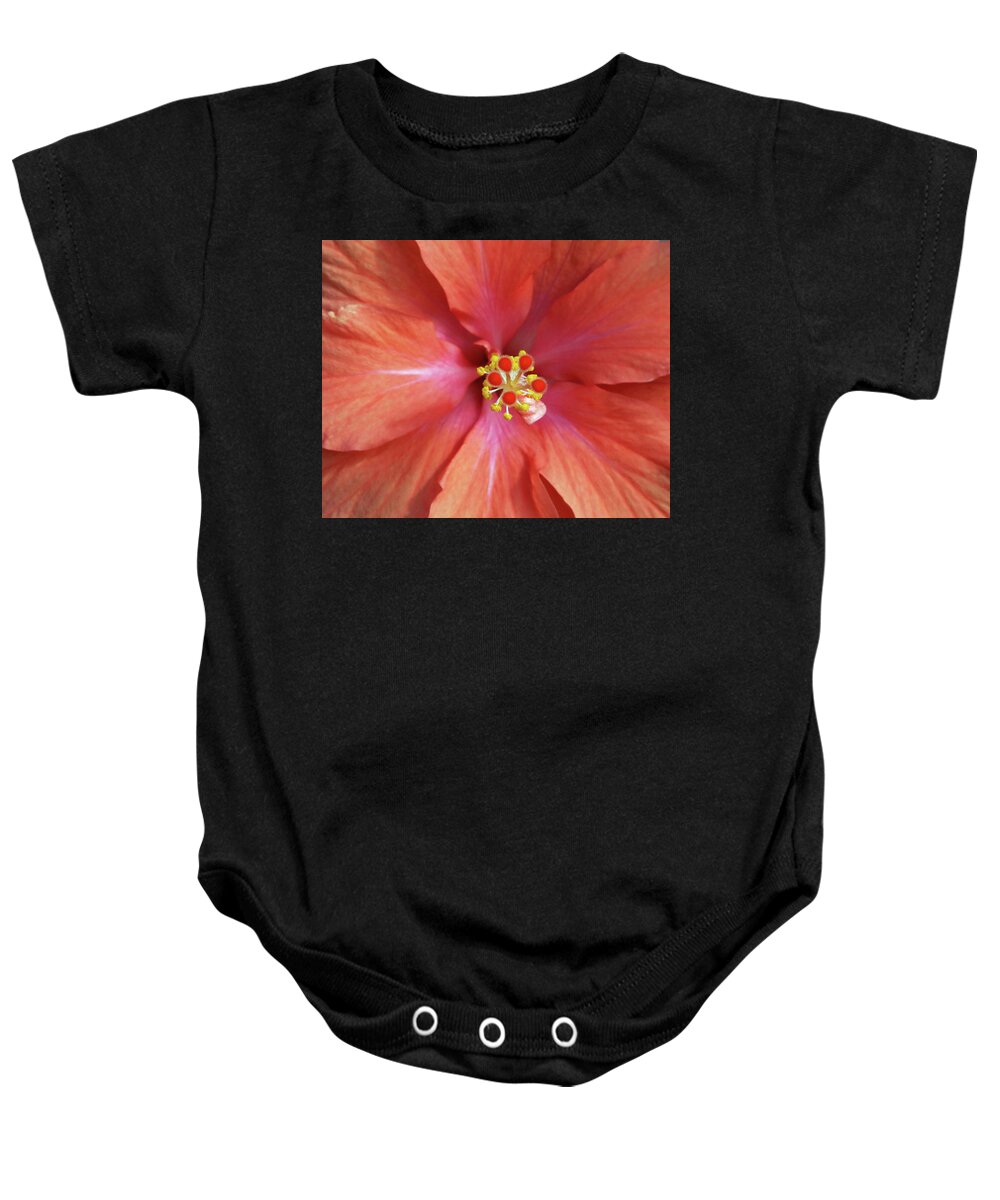 Flower Baby Onesie featuring the photograph Hibiscus Center by Gina Fitzhugh