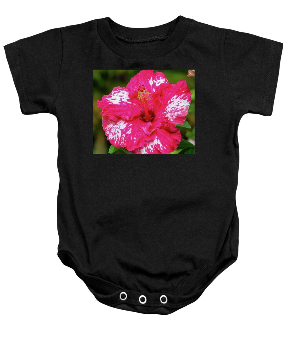 Flowers Baby Onesie featuring the pyrography Hibiscus Freckles by Tony Spencer