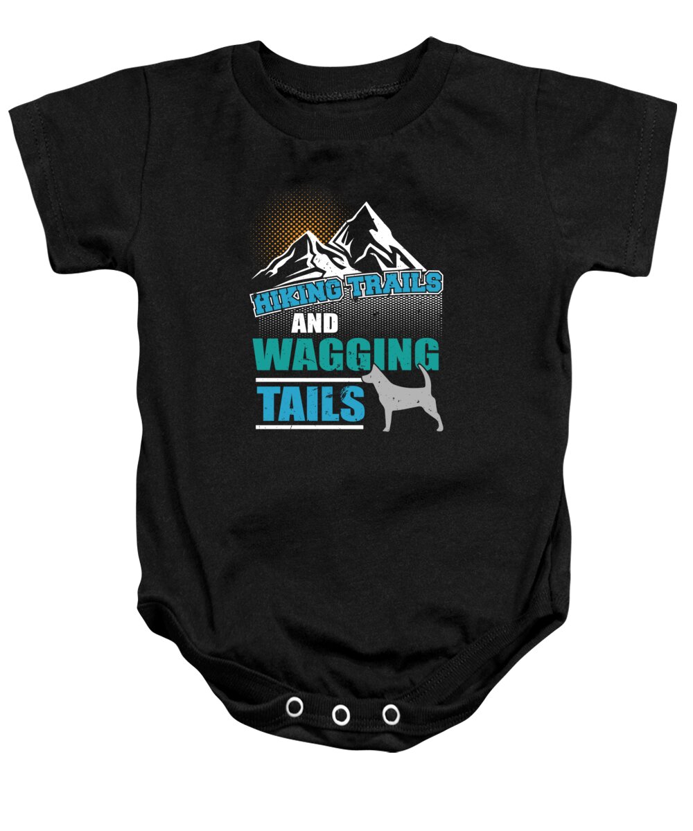 Dog Baby Onesie featuring the digital art Hiking Trails and Wagging Tails by Jacob Zelazny