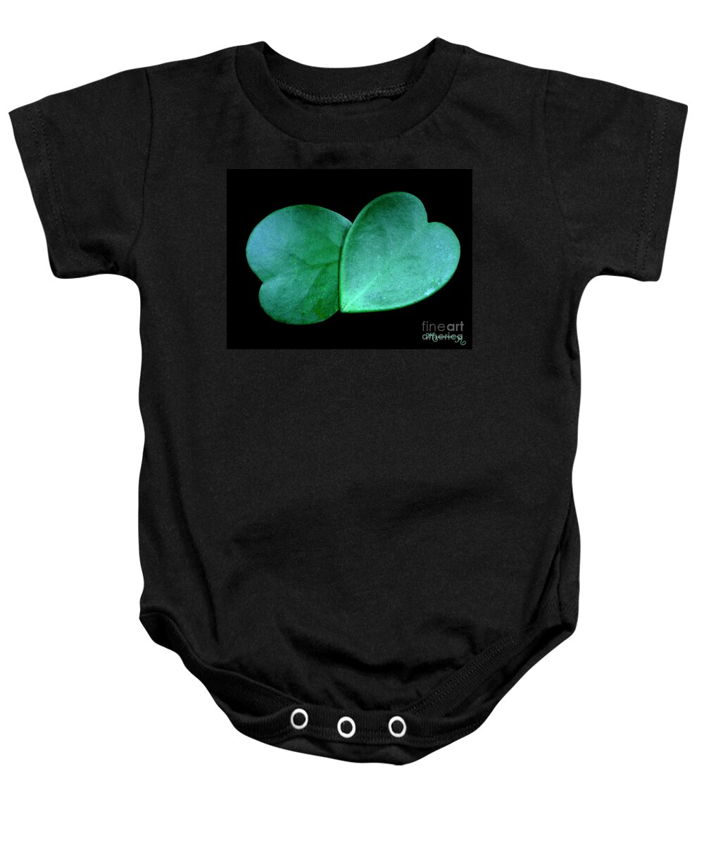 Nature Baby Onesie featuring the photograph Hoya Hearts by Mariarosa Rockefeller