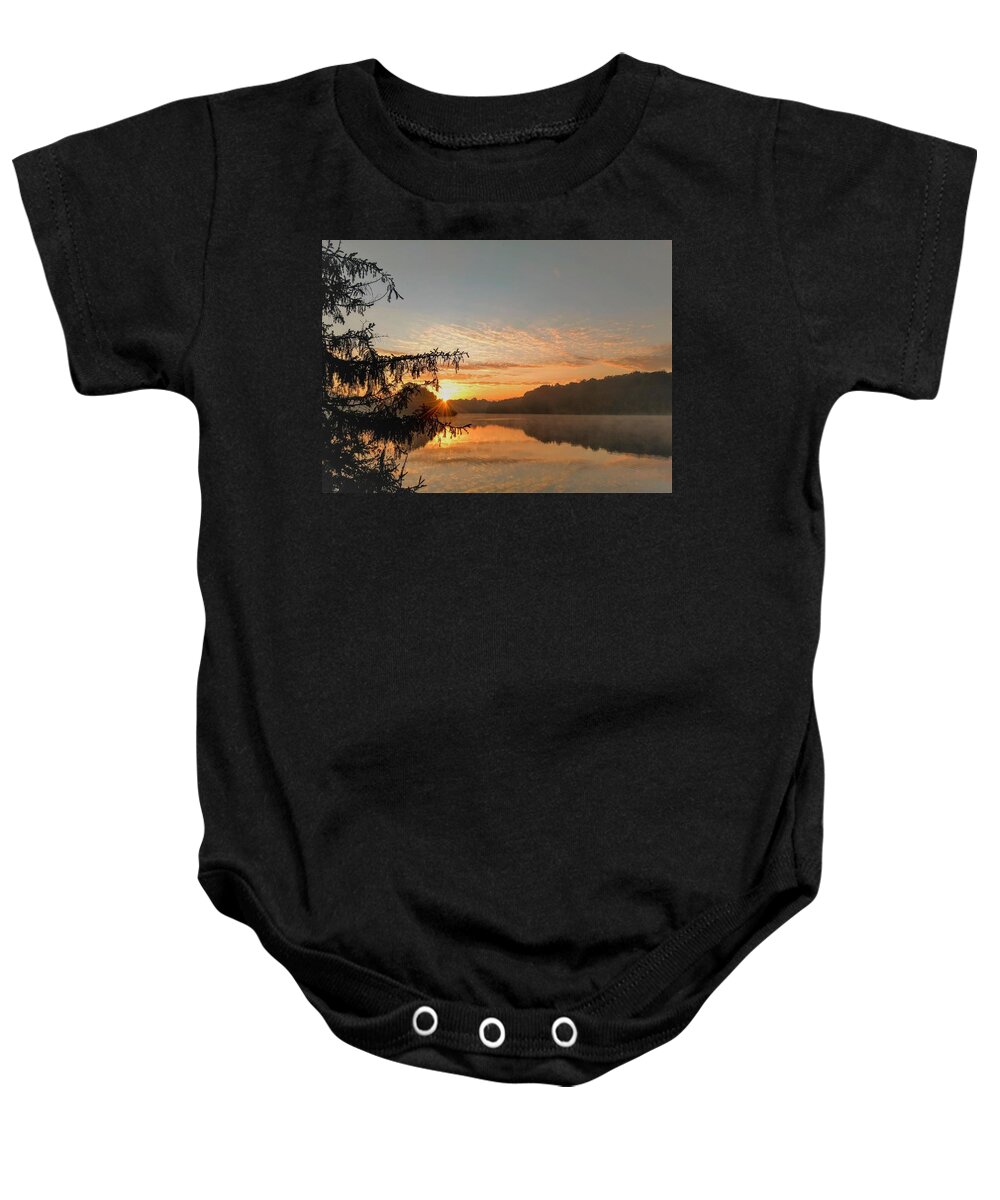  Baby Onesie featuring the photograph Hudson Springs Park Sunrise by Brad Nellis