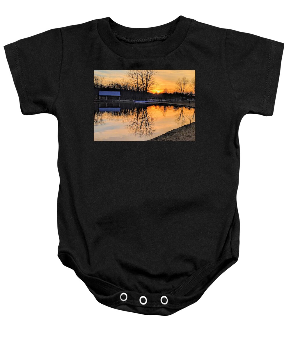  Baby Onesie featuring the photograph Hudson Springs Park Sunset by Brad Nellis