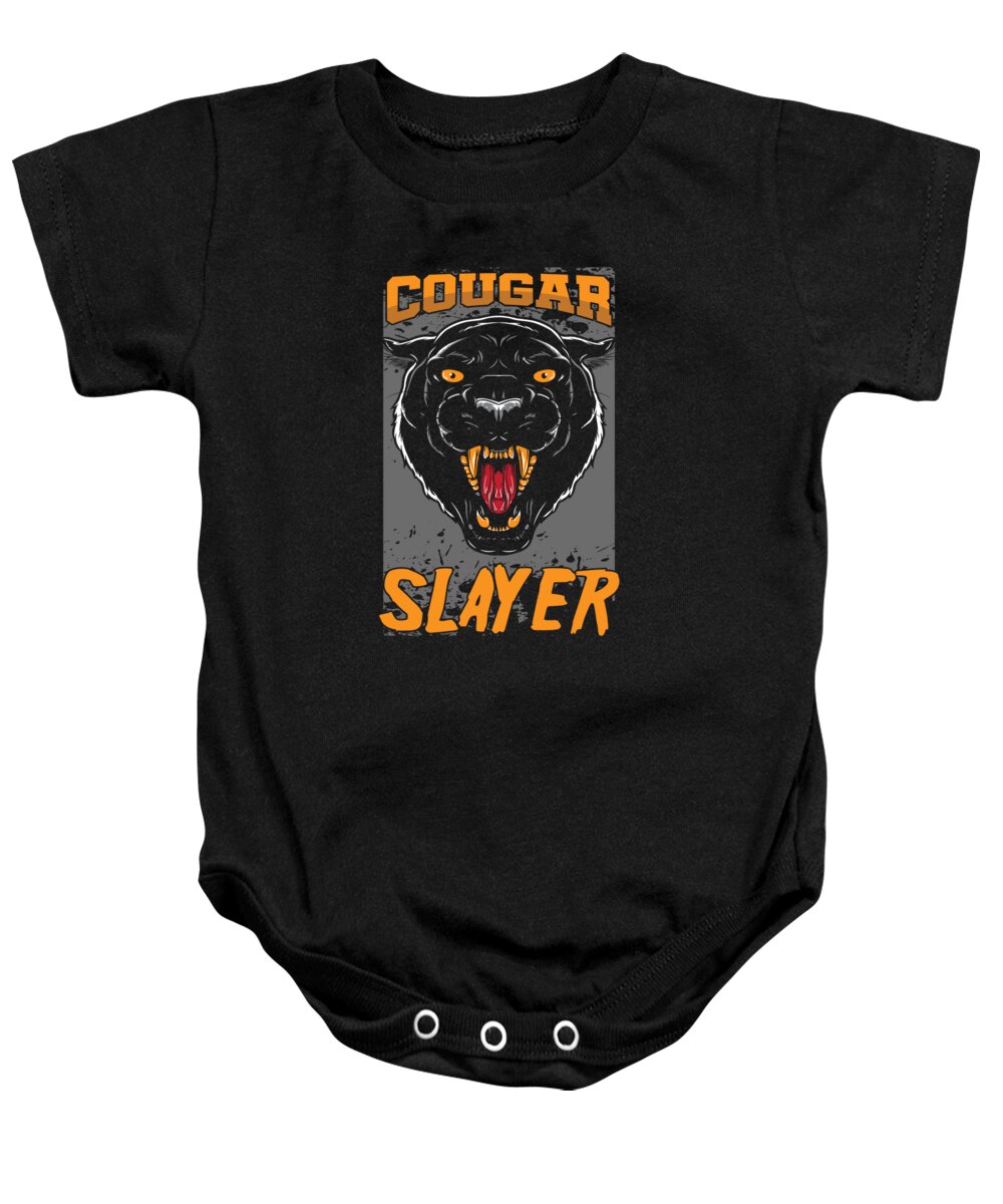 Animal Hunters Baby Onesie featuring the digital art Hunters Wildlife Huntress Animal Hunting Gift Cougar Slayer by Thomas Larch