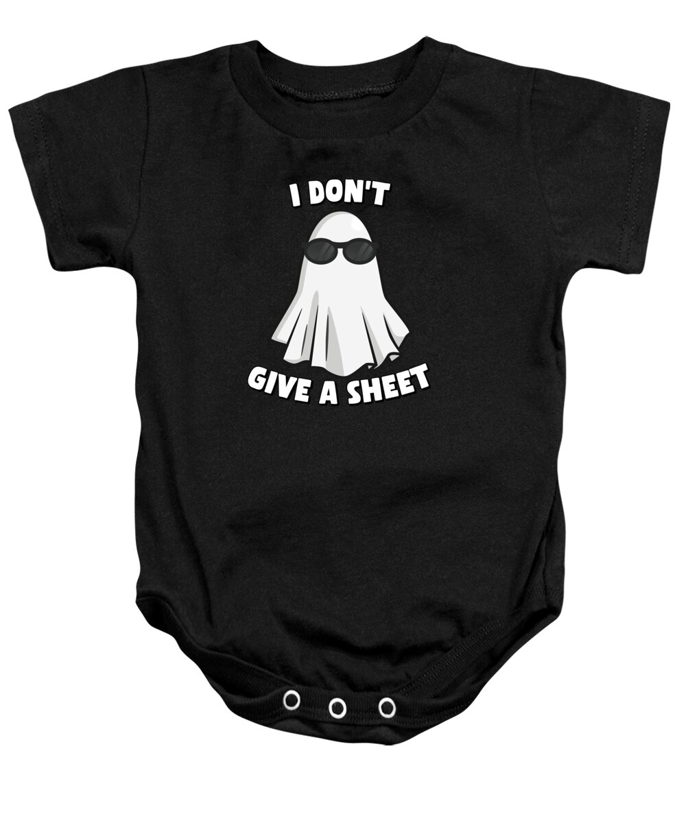 Halloween Baby Onesie featuring the digital art I Dont Give a Sheet Funny Halloween by Flippin Sweet Gear