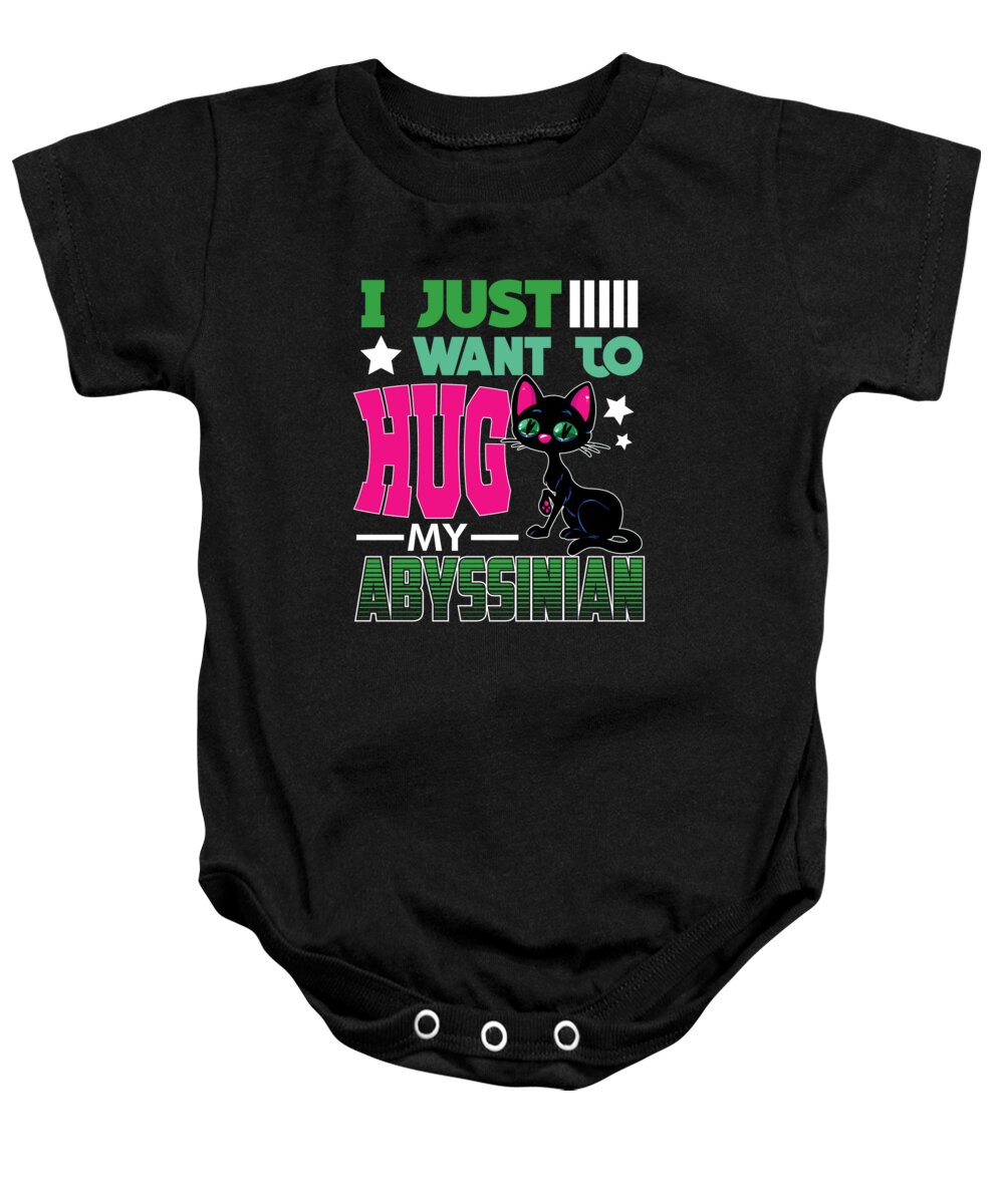 Kitty Baby Onesie featuring the digital art I Just Want to Hug My Abyssinian Cat by Jacob Zelazny