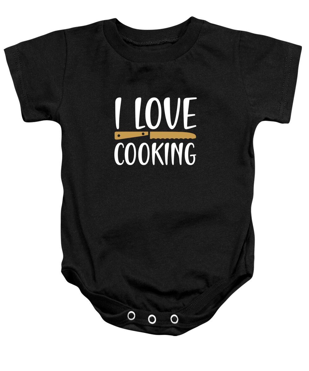 Hobby Baby Onesie featuring the digital art I love cooking by Jacob Zelazny
