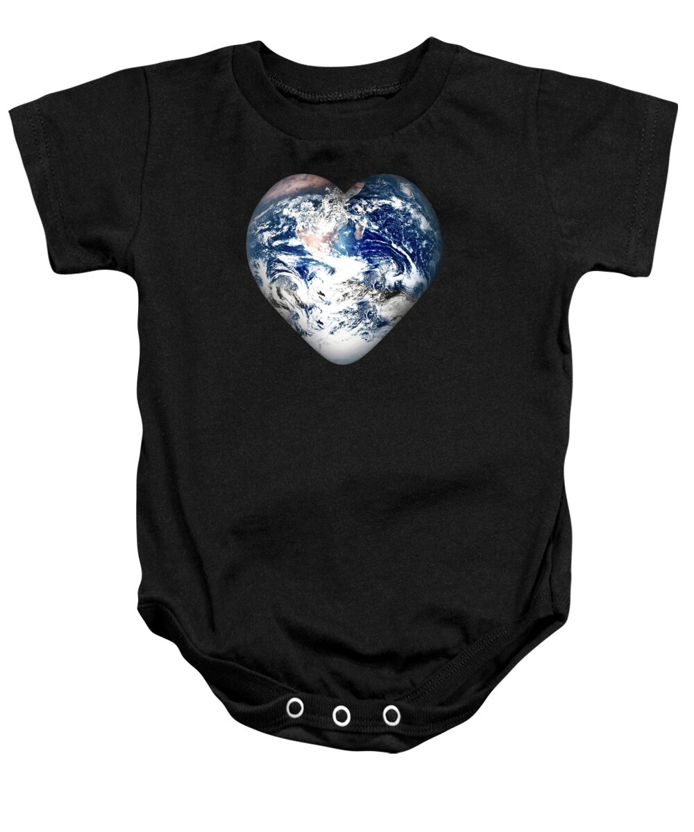 Earth Baby Onesie featuring the digital art I Love Earth by Gravityx9 Designs