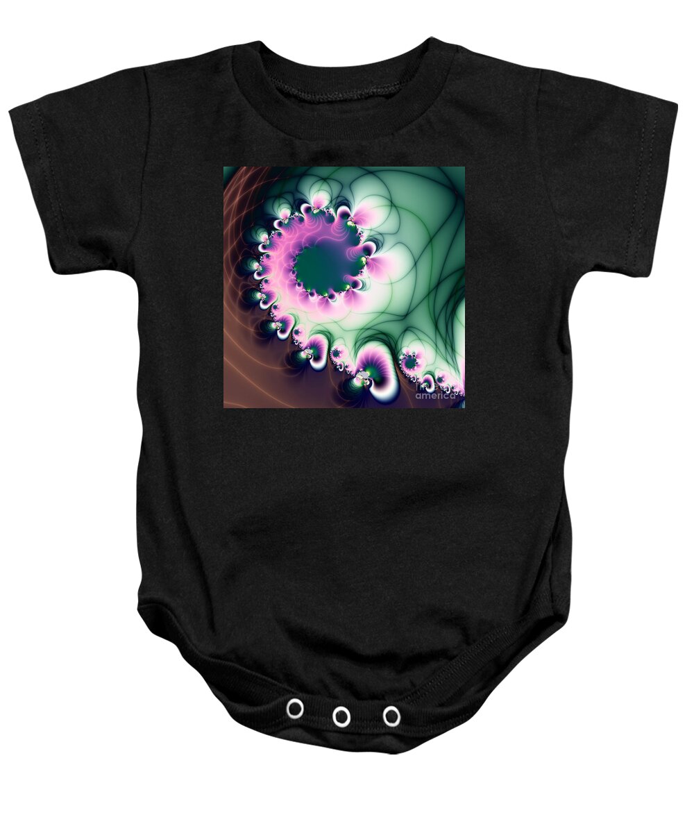 Spiral Baby Onesie featuring the digital art Imaginary garden 1 by Delphimages Photo Creations