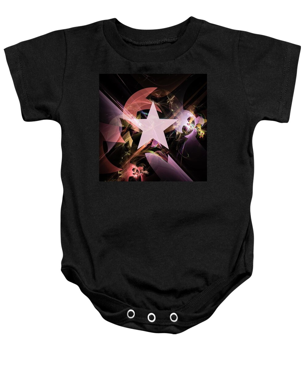 Digital Art #creative#handmade Art #unique Style #modern #abstract Performance #concept #star#in The Shadow# Baby Onesie featuring the digital art In The Shadow Of A Star / Digital Art by Aleksandrs Drozdovs