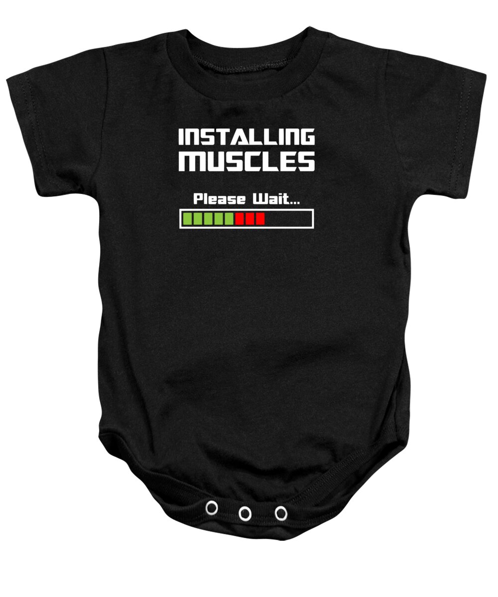 Installing Muscles Please Wait.. Infant Toddler Baby Cotton Bodysuit One Piece 