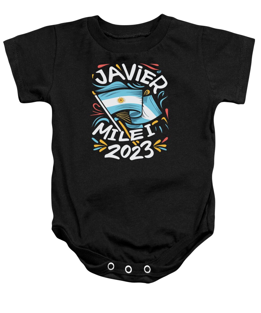 Javier Milei Baby Onesie featuring the digital art Javier Milei 2023 For President Argentina by Flippin Sweet Gear