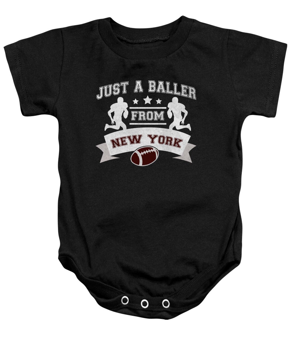 New York Football Baby Onesie featuring the digital art Just a Baller from New York Football Player by Jacob Zelazny