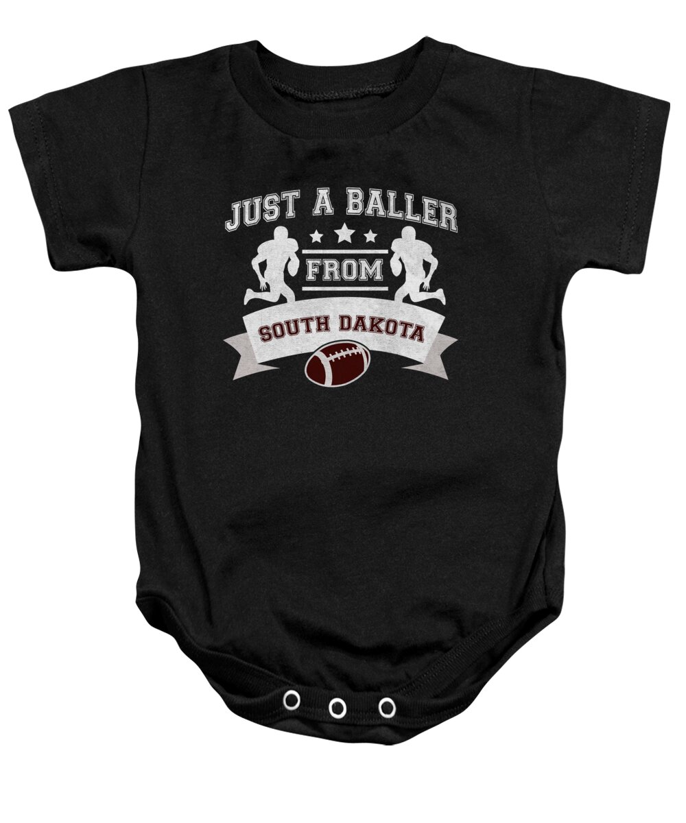 South Dakota Baby Onesie featuring the digital art Just a Baller from South Dakota Football Player by Jacob Zelazny