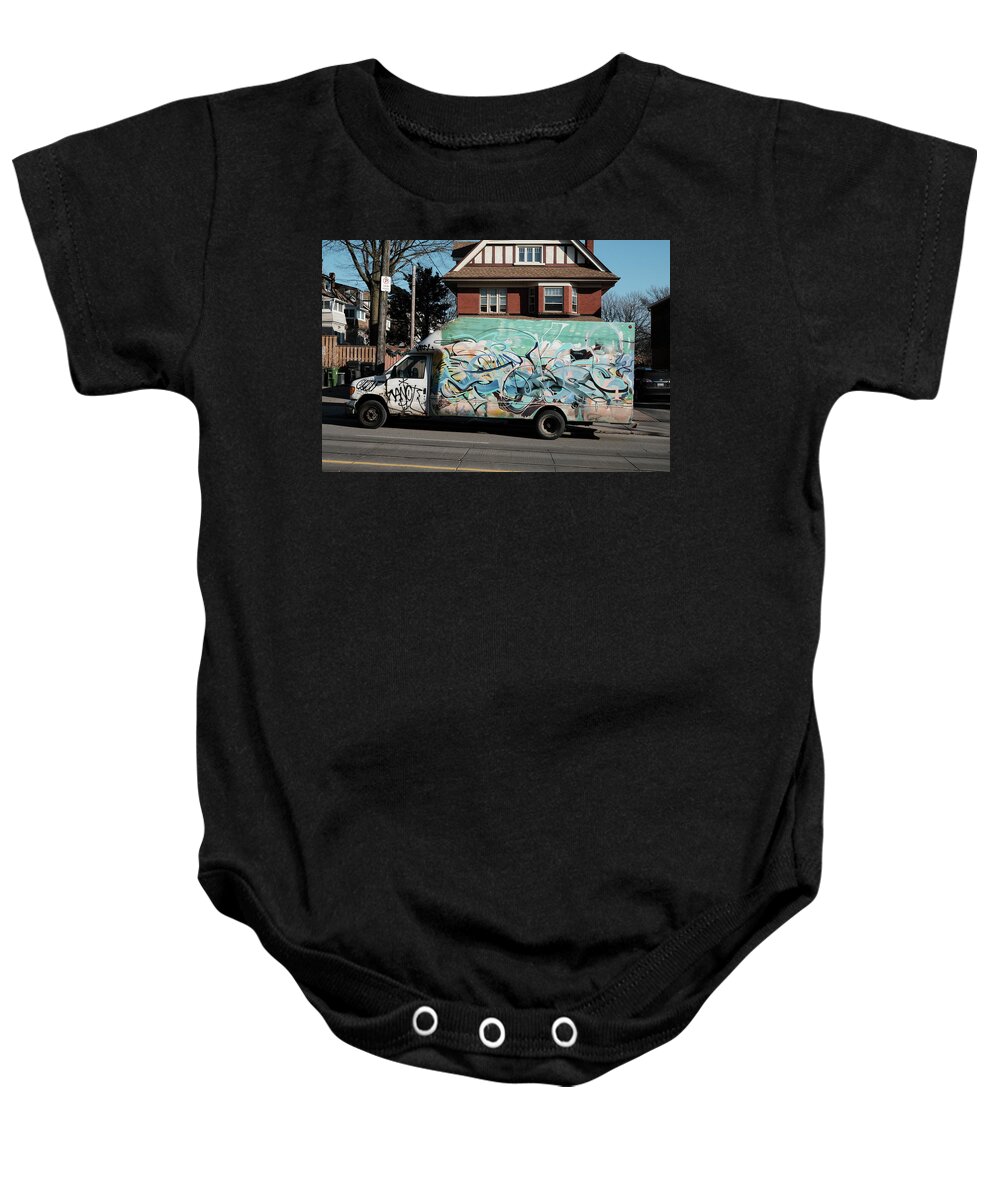 Urban Baby Onesie featuring the photograph Kingston Street Truck by Kreddible Trout