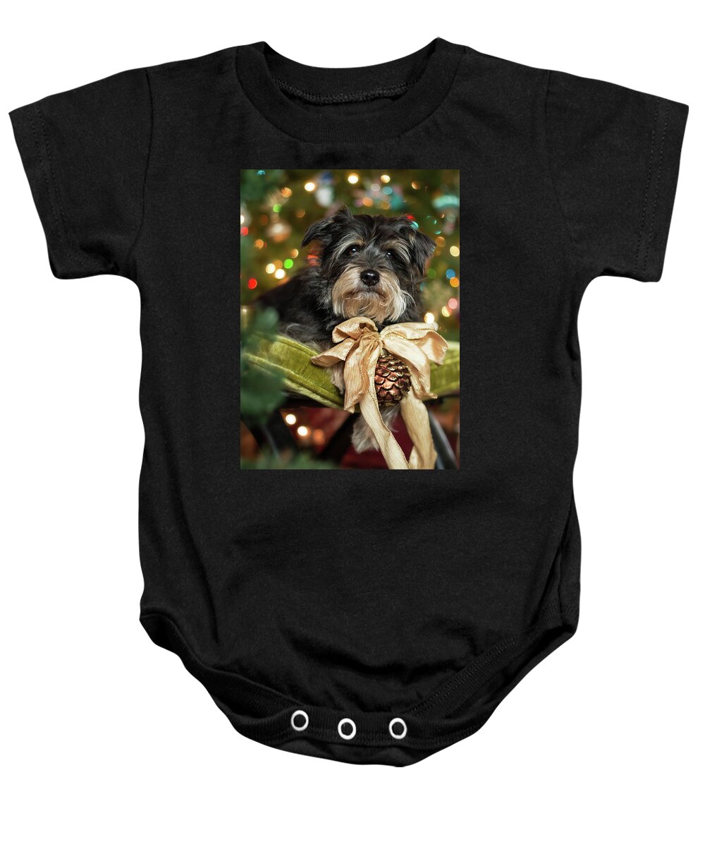 Christmas Baby Onesie featuring the photograph Koby Christmas 3 by Kim Mobley