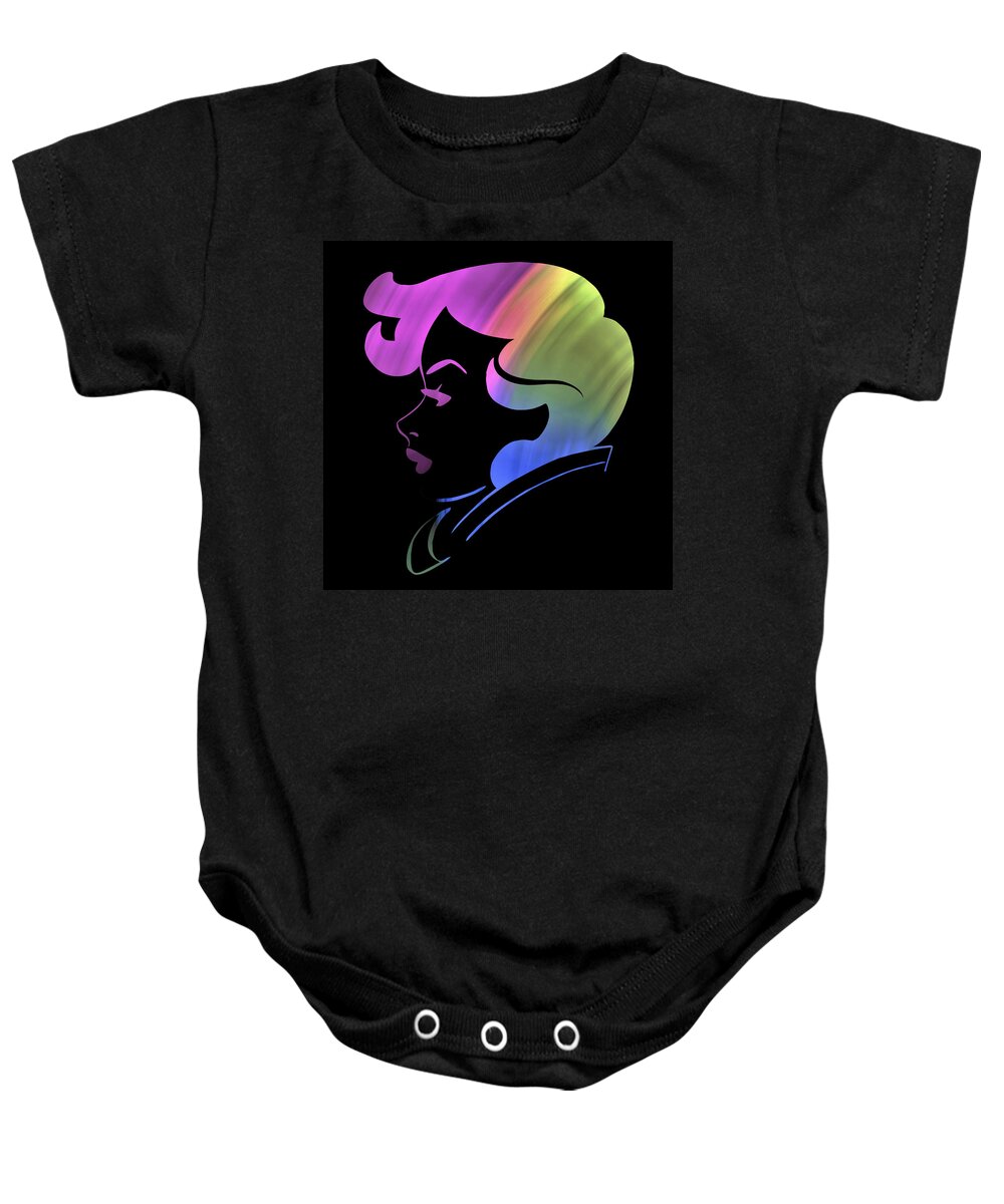 Abstract Baby Onesie featuring the digital art Lady Chic - Vintage by Ronald Mills