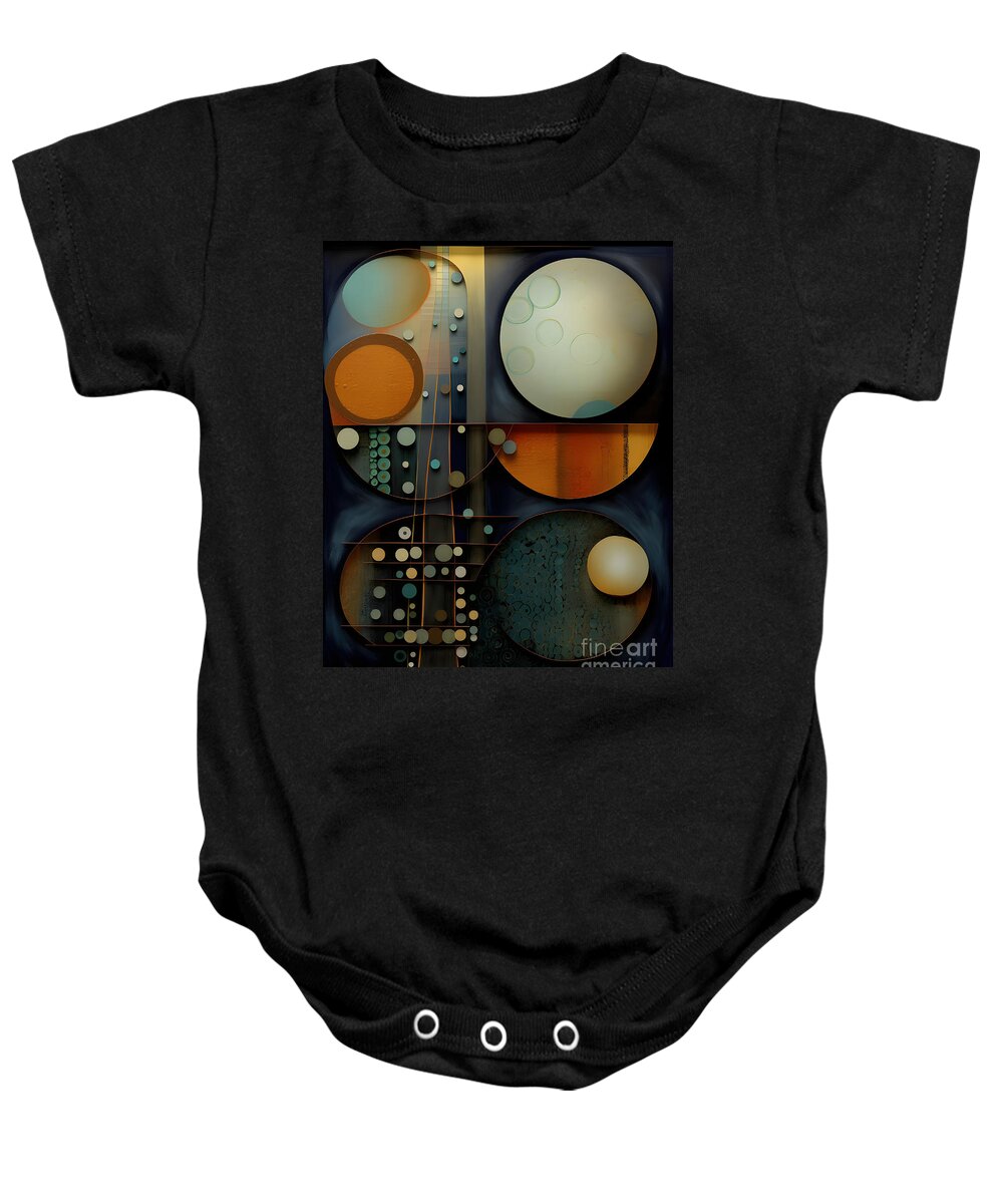 Abstract Art Baby Onesie featuring the digital art Layered Landscapes 04 by Amanda Moore