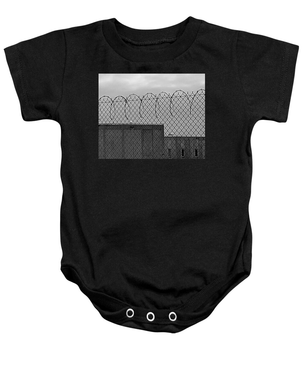 Jail Baby Onesie featuring the photograph Life on Pause BW by Lee Darnell
