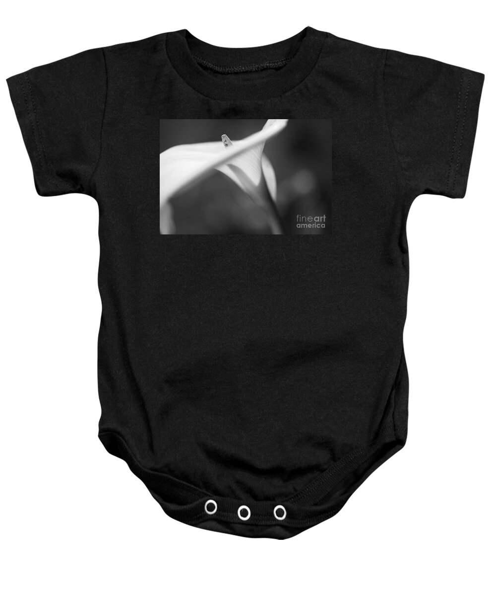 Lily Baby Onesie featuring the photograph Lily White Proud by Joy Watson