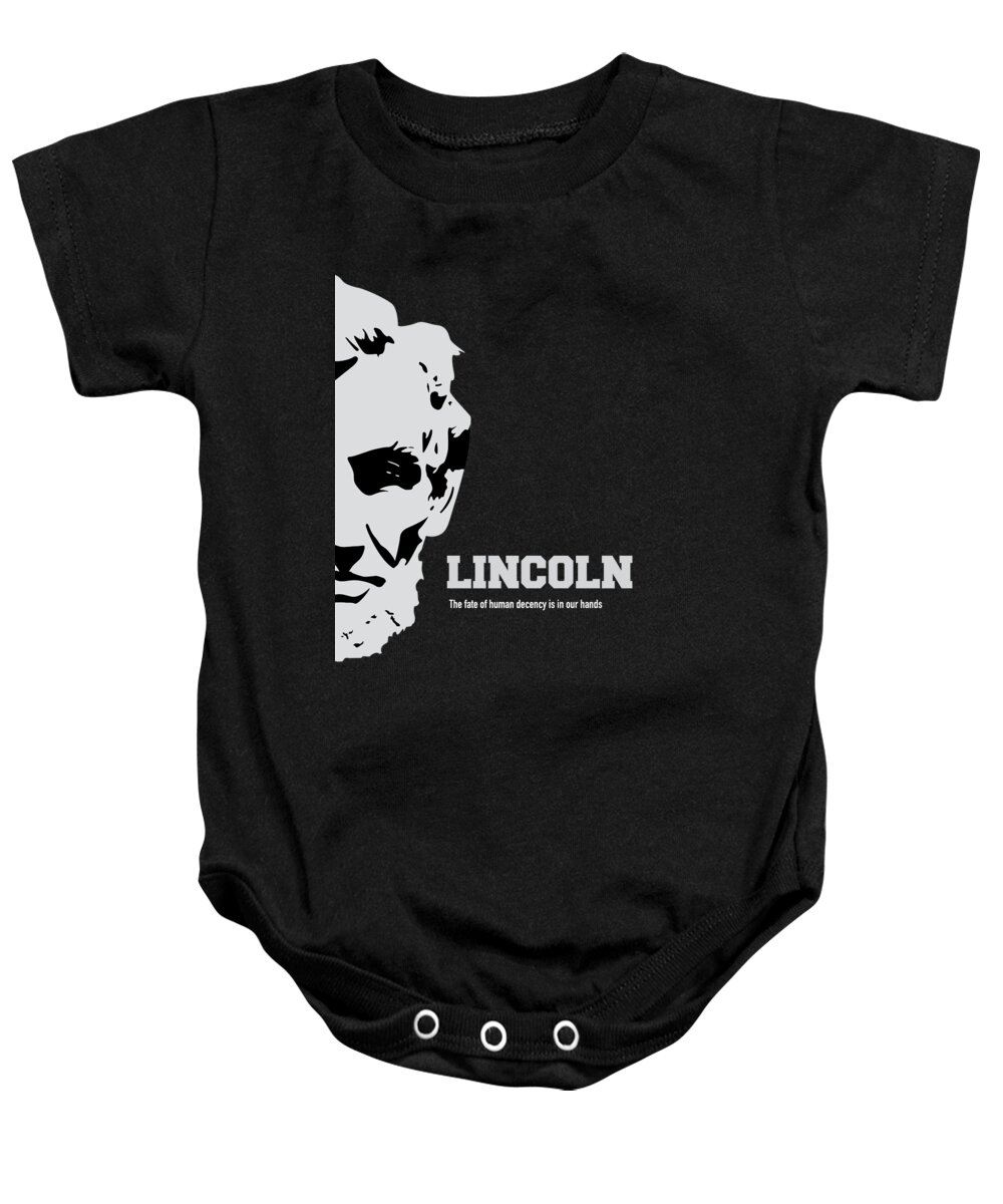 Lincoln Baby Onesie featuring the digital art Lincoln - Alternative Movie Poster by Movie Poster Boy