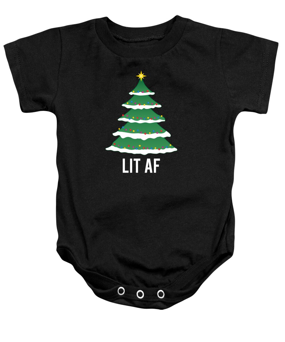 Cool Baby Onesie featuring the digital art Lit Af Christmas Tree by Flippin Sweet Gear