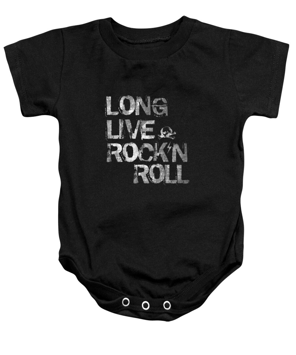Long Live Rock And Roll Baby Onesie featuring the digital art Long Live Rock N Roll by Zapista OU