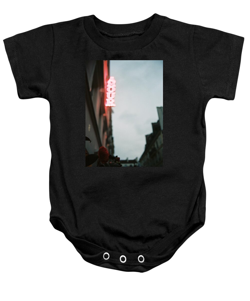 Love Baby Onesie featuring the photograph Roses are a sign of Love by Barthelemy De Mazenod