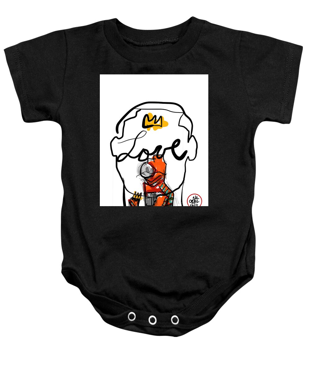  Baby Onesie featuring the painting Love King by Oriel Ceballos
