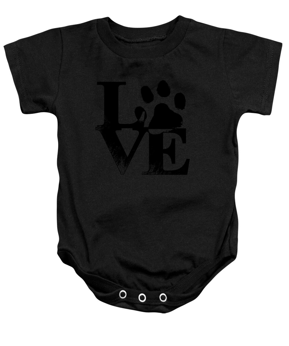 Christmas Gifts For Dogs Baby Onesie featuring the digital art Love Paws by Jacob Zelazny