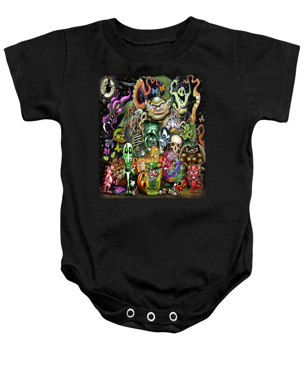 Magic Baby Onesie featuring the digital art Magical Creatures by Kevin Middleton