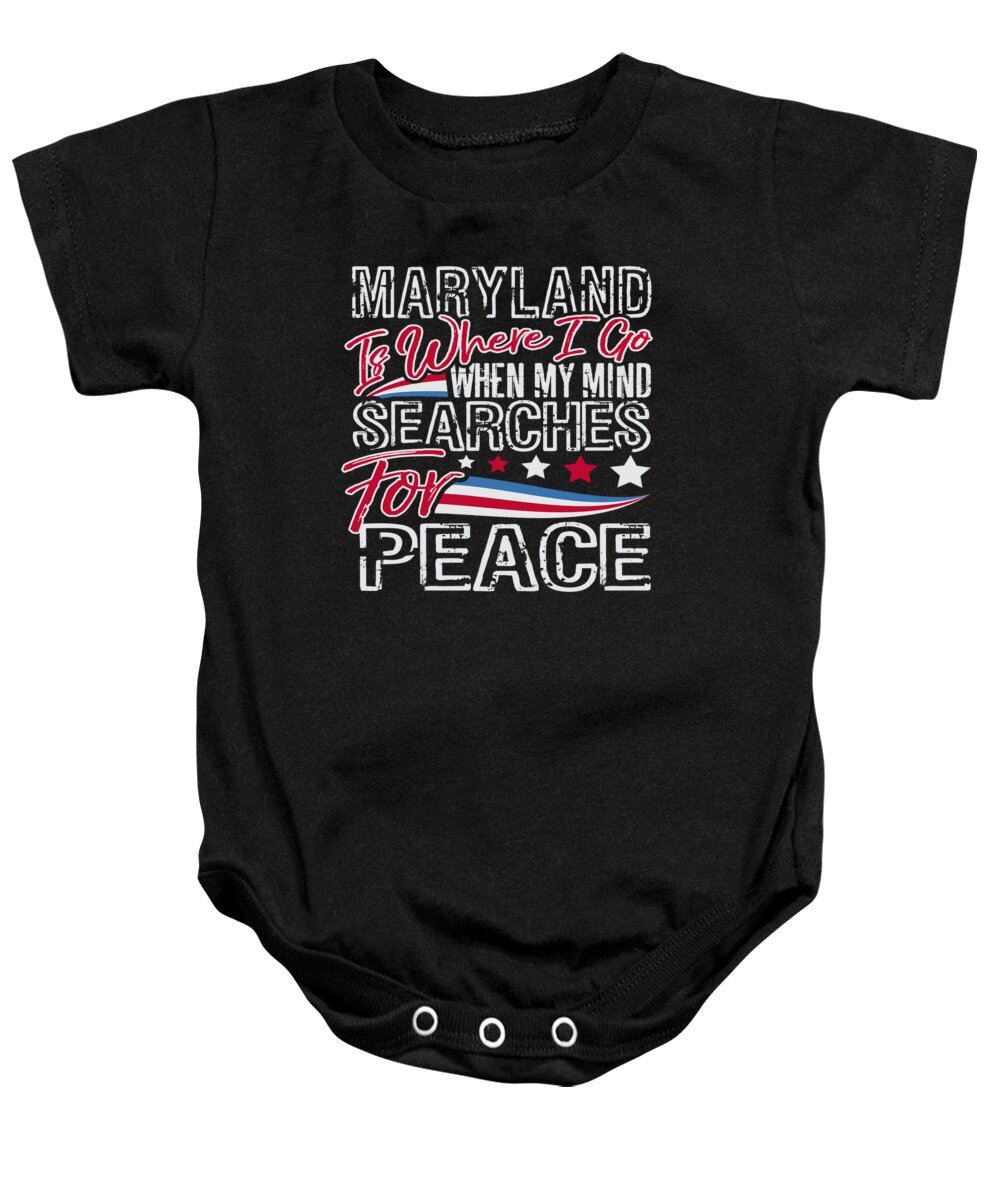 Veterans Day Baby Onesie featuring the digital art Maryland American Patriotic Memorial Day by Jacob Zelazny