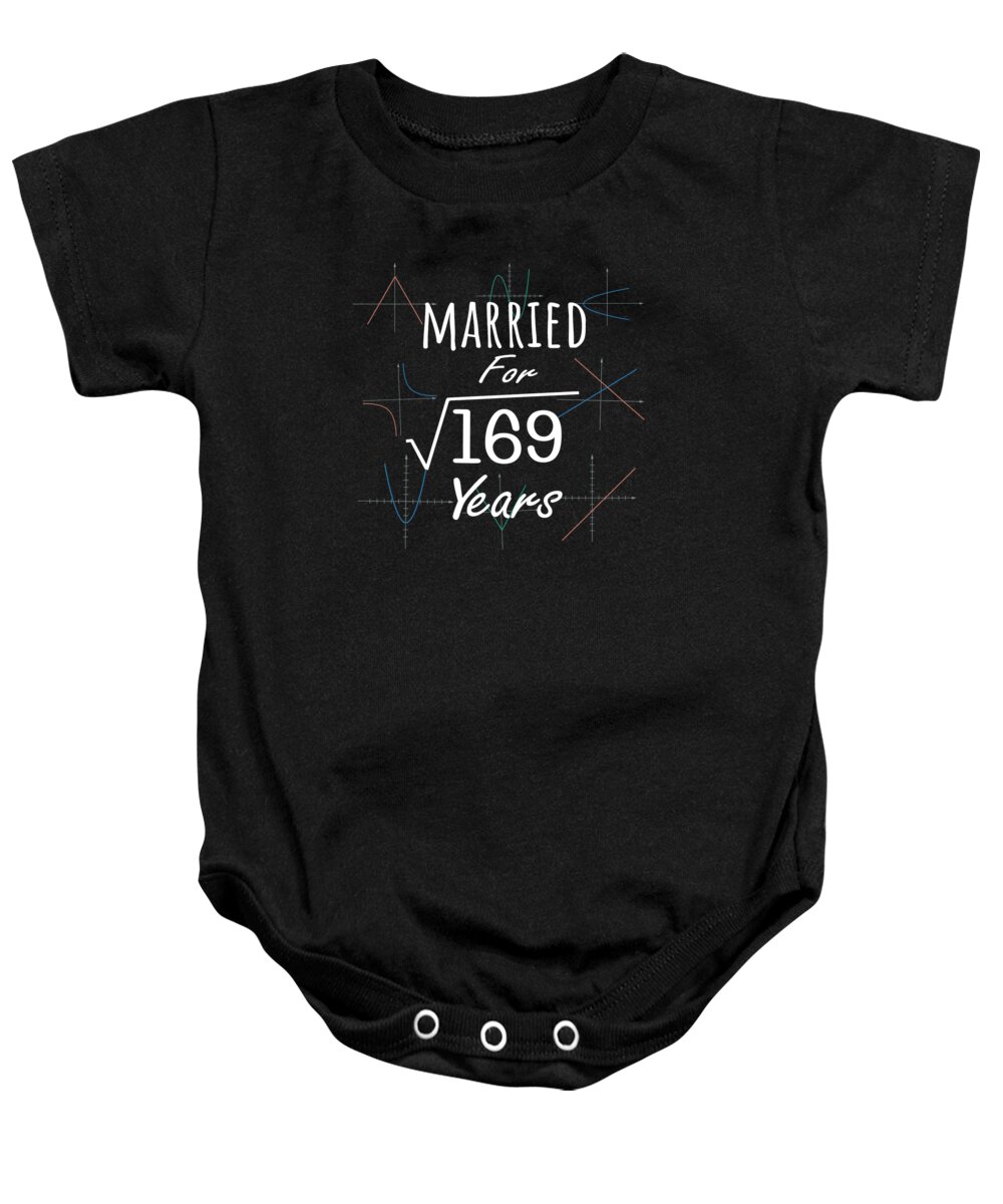 Couples Baby Onesie featuring the digital art Math 13th Anniversary Gift Married Square Root Of 169 Years design by Art Grabitees