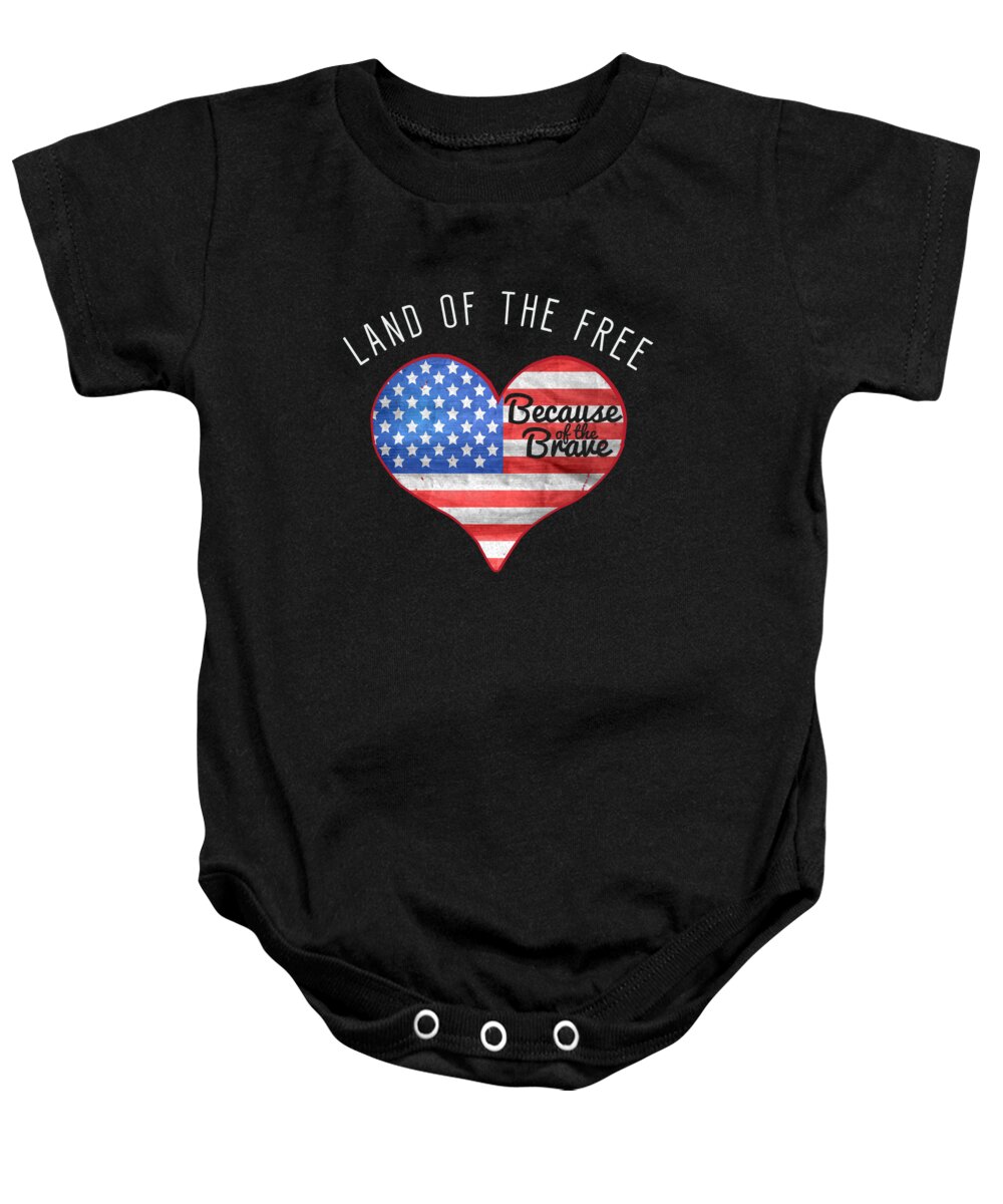 Funny Baby Onesie featuring the digital art Memorial Day Shirt Land Of The Free by Flippin Sweet Gear