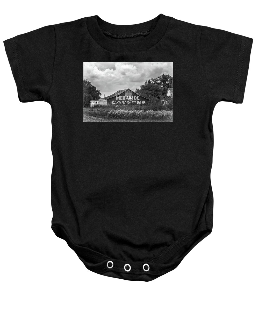 Route 66 Baby Onesie featuring the photograph Meramec Caverns Barn - Route 66 - Cayuga, Illinois by Susan Rissi Tregoning