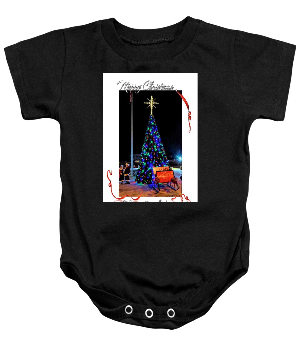 Merry Christmas Baby Onesie featuring the digital art Merry Christmas Wilsonville,Alabama v2 by Walter Herrit