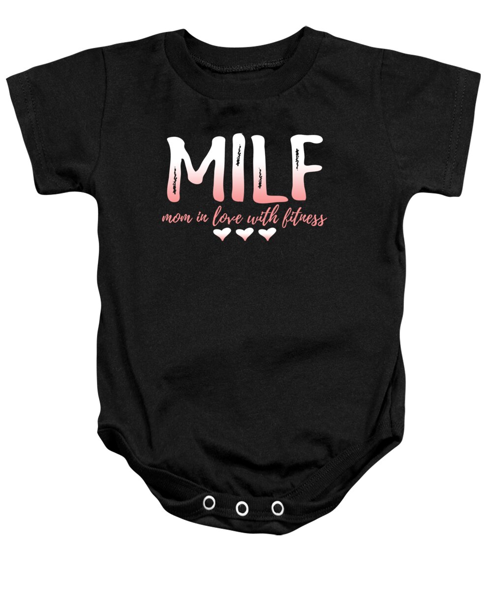 Lifting Baby Onesie featuring the digital art Milf Mom In Love With Fitness by Jacob Zelazny