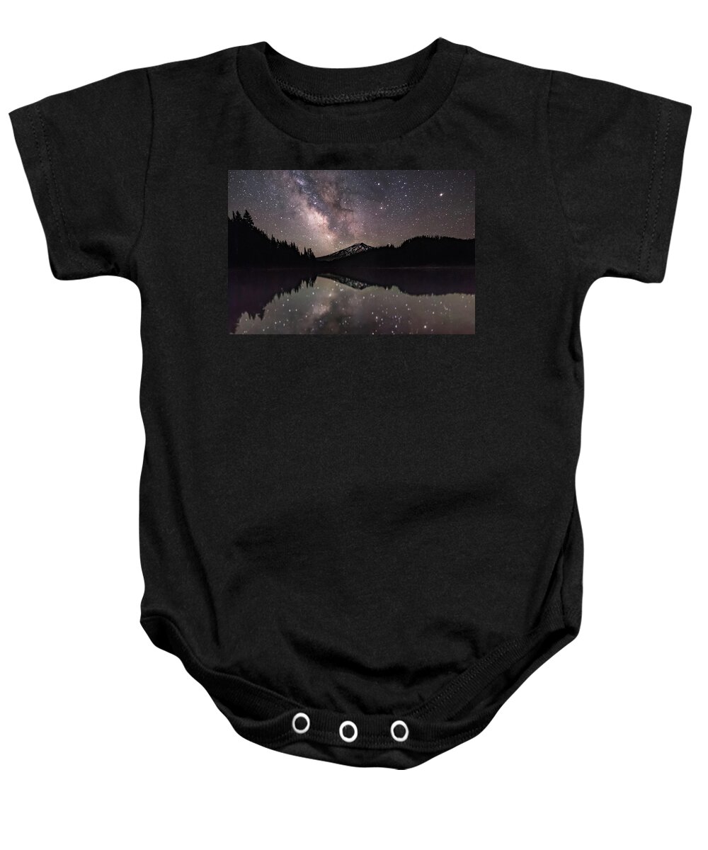 Milky Way Baby Onesie featuring the photograph Milky Way at Mt. Bachelor by Joe Kopp