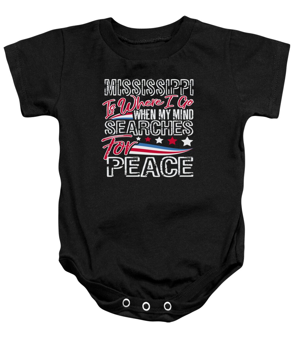 Veterans Day Baby Onesie featuring the digital art Mississippi Patriotic Memorial Day by Jacob Zelazny