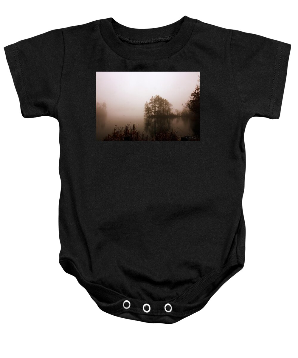 Lake Baby Onesie featuring the photograph Misty Morning by Mary Walchuck
