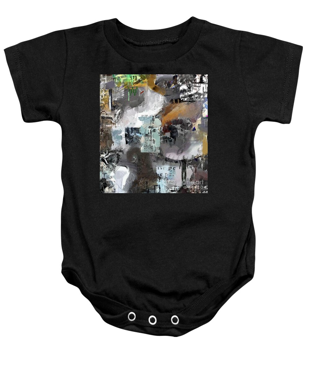 Abstract Baby Onesie featuring the digital art Mixed feelings by Bruce Rolff