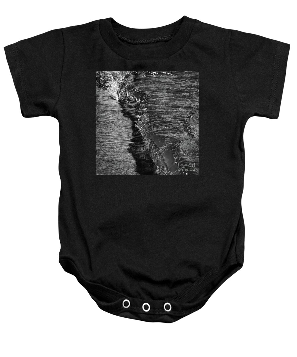 Monochrome Baby Onesie featuring the photograph Monochrome breaking waves by Pics By Tony