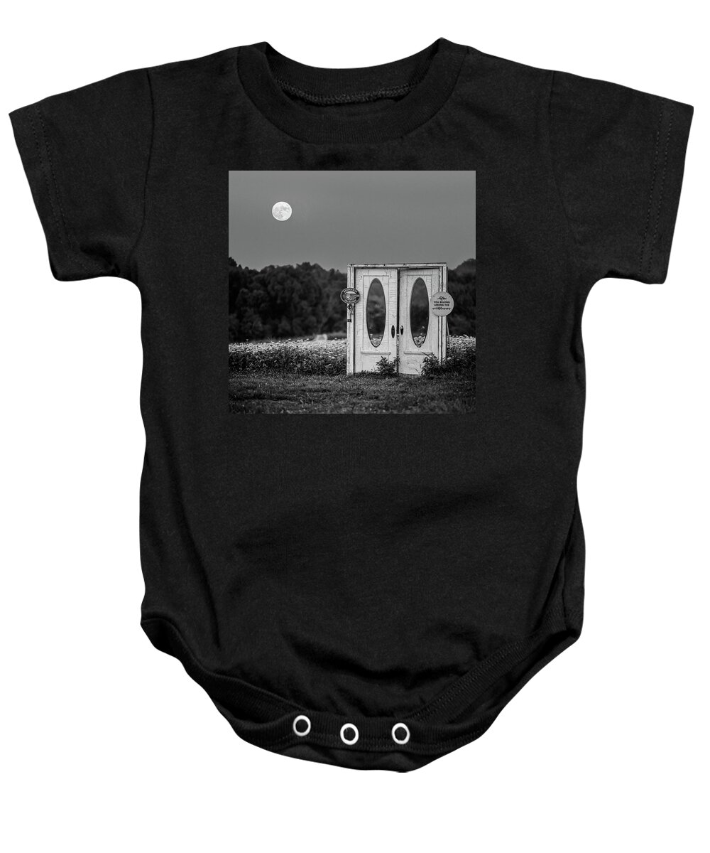 White Zinnia Baby Onesie featuring the photograph Moonflower by Grant Twiss