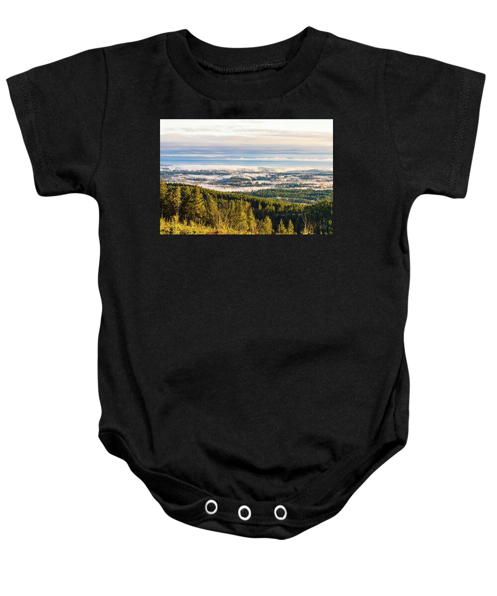 Landscapes Baby Onesie featuring the photograph Morning Mist by Claude Dalley